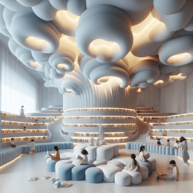 Dreamlike hideouts cloud-inspired interiors in children’s libraries