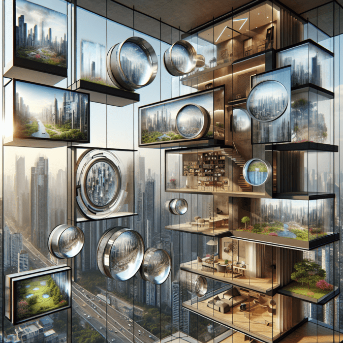 Sliding-lens windows: integrated magnifiers for playful exterior views