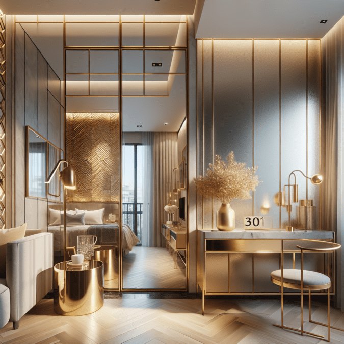 Picture of Gilded reflection metallic: gold as accent for micro-apartments