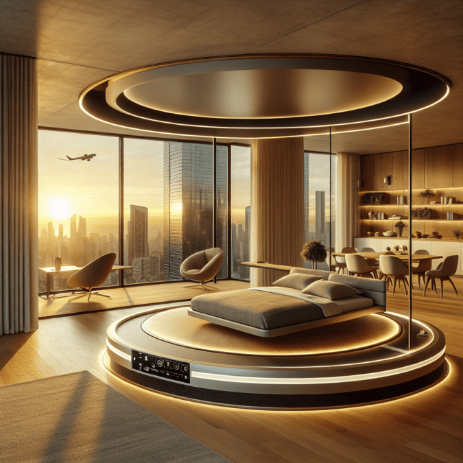 Synchronized furniture pieces: rotating and adjusting to occupant routines