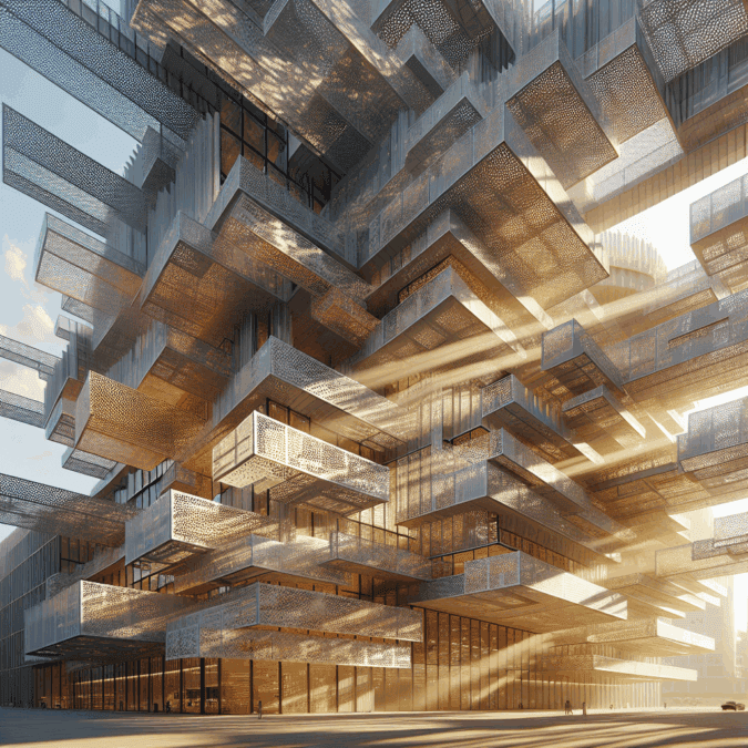 Overlapping Building Structures Fragmented facades overlapping: planes for dynamic light filtration