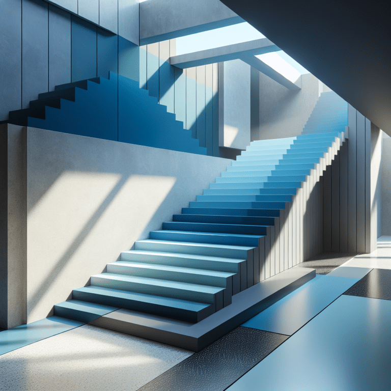 Immersive color-block staircases: monochromatic steps in gradient ...