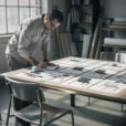 Staged editorial photograph in a Hamburg furniture assessment studio, reflecting the Emeco–Zara Home design dispute.