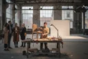 Staged editorial photograph exploring Tallinn Design Festival 2026’s “Future of Product Design” theme inside a former.