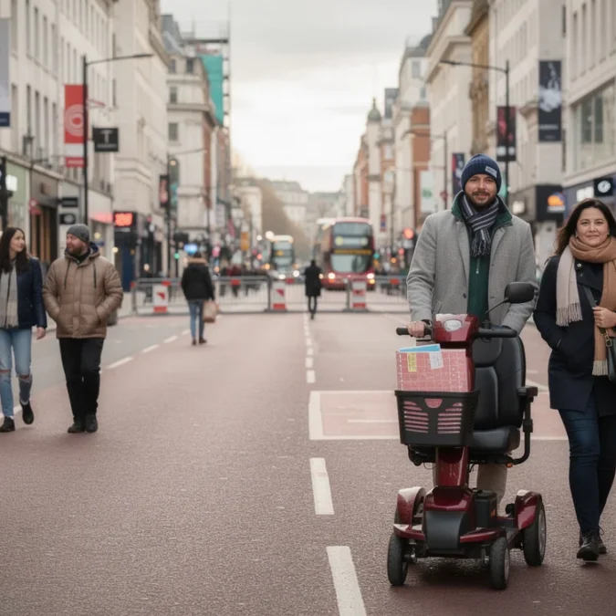 Editorial photograph on Oxford Street, central London, during the first permanent pedestrianisation phase in late October.